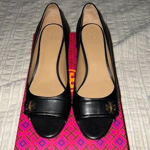 Tory Burch Peep Toe Wedges